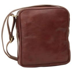 Messenger in pelle con chiusura a zip (Piccola). Marrone - Img 2