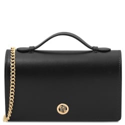 Opera - Pochette in pelle con tracolla a catena