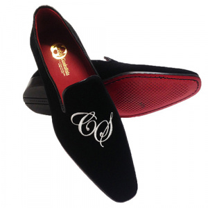 PANTOFOLE CHIUSE IN VELLUTO PERSONALIZZABILI CON INIZIALI GAROFALO GIANBATTISTA ARTIGIANALI MADE IN ITALY - Img 3