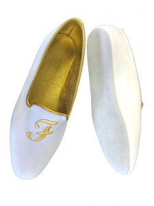PANTOFOLE DONNA CHIUSE IN VELLUTO IMPERIAL PERSONALIZZABILI CON INIZIALI MADE IN ITALY - Img 5
