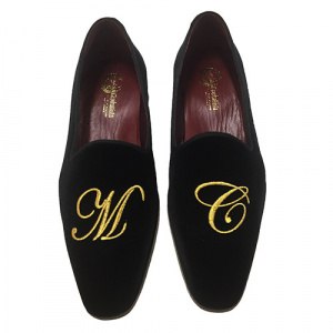 PANTOFOLE LUSSO CHIUSE IN VELLUTO PERSONALIZZABILI CON INIZIALI GAROFALO GIANBATTISTA ARTIGIANALI MADE IN ITALY