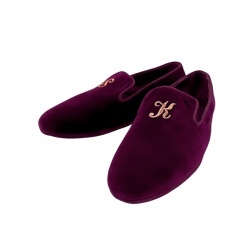 PANTOFOLE UOMO CHIUSE IN VELLUTO GEDA PERSONALIZZATE CON INIZIALI MADE IN ITALY