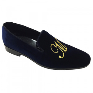 PANTOFOLE UOMO CHIUSE IN VELLUTO PERSONALIZZABILI CON INIZIALI GAROFALO GIANBATTISTA ARTIGIANALI MADE IN ITALY - Img 3
