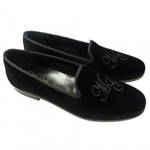 PANTOFOLE UOMO CHIUSE IN VELLUTO PERSONALIZZABILI CON INIZIALI GAROFALO GIANBATTISTA ARTIGIANALI MADE IN ITALY - Img 2