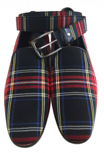 PARURE UOMO MOCASSINI E CINTURA IN TARTAN GAROFALO GIANBATTISTA ARTIGIANALE MADE IN ITALY