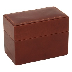 Scatola Porta Carte in pelle. Marrone - Img 3