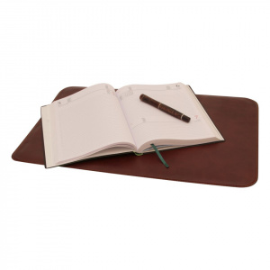 SET DA SCRIVANIA 5 PZ IN PELLE OLD ANGLER FIRENZE ARTIGIANALE MADE IN ITALY - Img 2