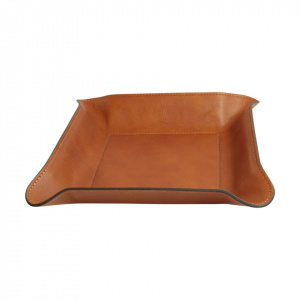SVUOTATASCHE IN PELLE OLD ANGLER FIRENZE 20x20 CM ARTIGIANALE MADE IN ITALY - Img 3