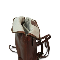 Zaino in pelle - marrone castagna - Img 2