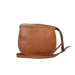 Borsa a tracolla da donna in pelle di vitello pieno fiore-Cuoio