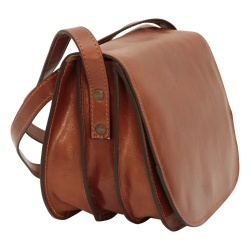 Borsa a tracolla di vitello pieno fiore. marrone - Img 3