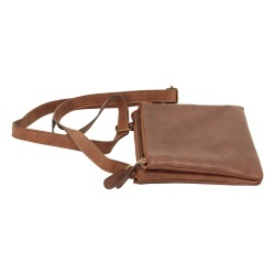 Borsa a tracolla di vitello pieno fiore - marrone - Img 6