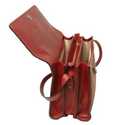 Borsa a tracolla di vitello pieno fiore-Rosso - Img 2