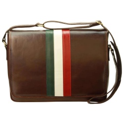 Borsa Messenger in pelle- Marrone