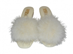 CIABATTE DONNA IN PELLE IMPERIAL CON PIUME MADE IN ITALY