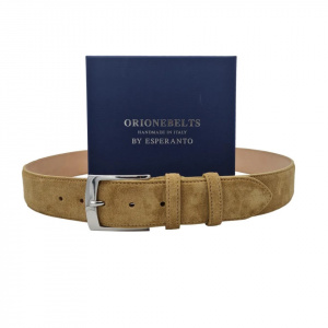 CINTURA UOMO 4 CM IN CAMOSCIO ORIONE BELTS ARTIGIANALE MADE IN ITALY - Img 3