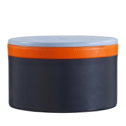 DUDU Barattolo in Pelle di Design da Arredamento, Portaoggetti con Coperchio 10x10cm, Porta Cialde Monete Chiavi Caramelle Gioielli