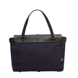 DUDU Borsa Donna Grande a Spalla in Pelle e Tessuto Canvas Bicolore da Postino con Tracolla staccabile - Img 2