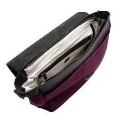 DUDU Borsa Donna Grande a Spalla in Pelle e Tessuto Canvas Bicolore da Postino con Tracolla staccabile - Img 4