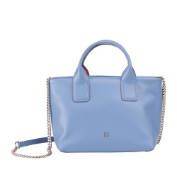 DUDU Borsa Donna Piccola a Tracolla in Vera Pelle, Borsa Mini Bag da Sera Elegante, 22 x 13 cm, Doppi Manici, Tracolla a Catena, Chiusura Zip