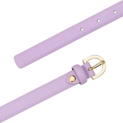 DUDU Cintura da Donna Sottile in Pelle Morbida, H 20mm, Made in Italy, Elegante, Regolabile Accorciabile - Img 2