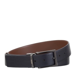 DUDU Cintura Reversibile Uomo in Pelle, Made in Italy, Regolabile e con Fibbia Girevole, Pelle con un Lato Stampato e un Lato Liscio - Img 2