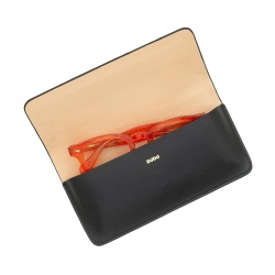 DUDU Custodia Porta Occhiali da Vista e Occhiali da Sole in Vera Pelle Morbida Stampata con Chiusura Magnetica, Astuccio Portaocchiali Bicolore - Img 3