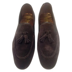 MOCASSINI UOMO IN CAMOSCIO CON NAPPINE GAROFALO GIANBATTISTA ARTIGIANALI MADE IN ITALY