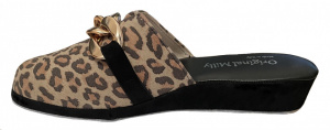 PANTOFOLA DONNA MILLY IN CAMOSCIO STAMPA LEOPARDO ARTIGIANALE MADE IN ITALY - Img 4