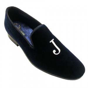 PANTOFOLE CHIUSE IN VELLUTO PERSONALIZZABILI CON INIZIALI GAROFALO GIANBATTISTA ARTIGIANALI MADE IN ITALY - Img 3