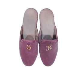 PANTOFOLE DONNA IN VELLUTO GEDA PERSONALIZZATE CON INIZIALI MADE IN ITALY - Img 2