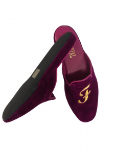 PANTOFOLE DONNA IN VELLUTO IMPERIAL PERSONALIZZABILI CON INIZIALI MADE IN ITALY - Img 3