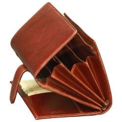 Portafoglio da donna in pelle. Marrone con RFID - Img 3