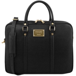 Prato - Borsa porta computer da donna in pelle saffiano