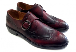 SCARPE LUSSO UOMO STRINGATE IN PELLE CON FIBBIA GAROFALO GIANBATTISTA ARTIGIANALI MADE IN ITALY - Img 2