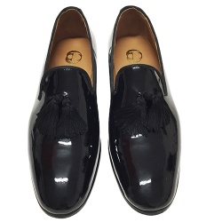 SCARPE UOMO DA CERIMONIA IN VERNICE CON NAPPINE GAROFALO GIANBATTISTA ARTIGIANALI MADE IN ITALY