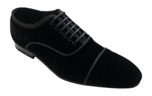 SCARPE UOMO STRINGATE IN VELLUTO GAROFALO GIANBATTISTA ARTIGIANALI MADE IN ITALY - Img 2