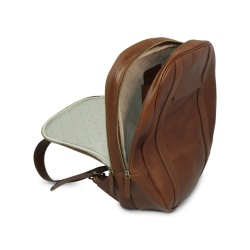 Zaino per laptop in vitello morbido con fascia per trolley-Castagna - Img 3