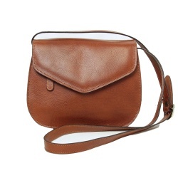 Borsa a tracolla di vitello pieno fiore-Teak