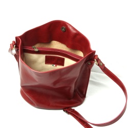 Borsa a tracolla in pelle con rosa rossa in pelle - Img 6