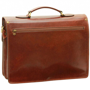 CARTELLA PORTA PC IN PELLE OLD ANGLER FIRENZE ARTIGIANALE MADE IN ITALY - Img 3