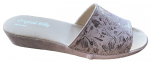 CIABATTA DONNA MILLY IN CAMOSCIO STAMPA FIORI ARTIGIANALE MADE IN ITALY - Img 10