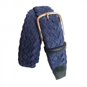 CINTURA UOMO 3,5 CM EXTRA LARGE INTRECCIATA IN CAMOSCIO ORIONE BELTS ARTIGIANALE MADE IN ITALY - Img 2