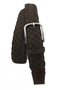 CINTURA UOMO 3,5 CM EXTRA LARGE INTRECCIATA IN CAMOSCIO ORIONE BELTS ARTIGIANALE MADE IN ITALY - Img 2