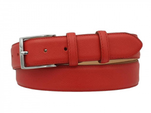 CINTURA UOMO 3,5 CM IN PELLE STAMPA SAFFIANO ORIONE BELTS ARTIGIANALE MADE IN ITALY - Img 9