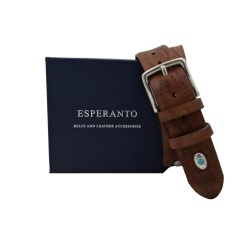 CINTURA UOMO 4 CM IN CUOIO DI TORO SABBIATO DESERT ROSE ORIONE BELTS ARTIGIANALE MADE IN ITALY - Img 6