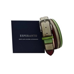 CINTURA UOMO 4 CM PATCHWORK ORIONE BELTS BANDIERA TRICOLORE ITALIA IN CUOIO ANTICATO ARTIGIANALE MADE IN ITALY - Img 5