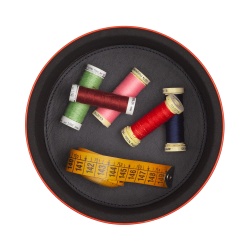 DUDU Barattolo in Pelle di Design da Arredamento, Portaoggetti con Coperchio 10x10cm, Porta Cialde Monete Chiavi Caramelle Gioielli - Img 4