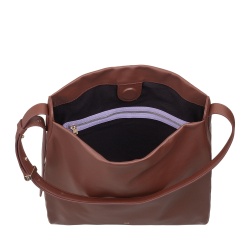DUDU Borsa Donna a Spalla Trapezoidale in Vera Pelle, Borsa a Trapezio con Tracolla Regolabile – Elegante, Spaziosa per Tempo Libero, Lavoro, Sera - Img 4