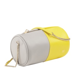 DUDU Borsa Donna Cilindrica in Pelle, Borsa a Tracolla con Catena e Pelle, Borsa a Cilindro Piccola Fashion Elegante con Cerniera - Img 2